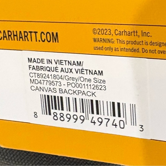 Carhartt Charcoal Backpack with Logo - Picture 3 of 8